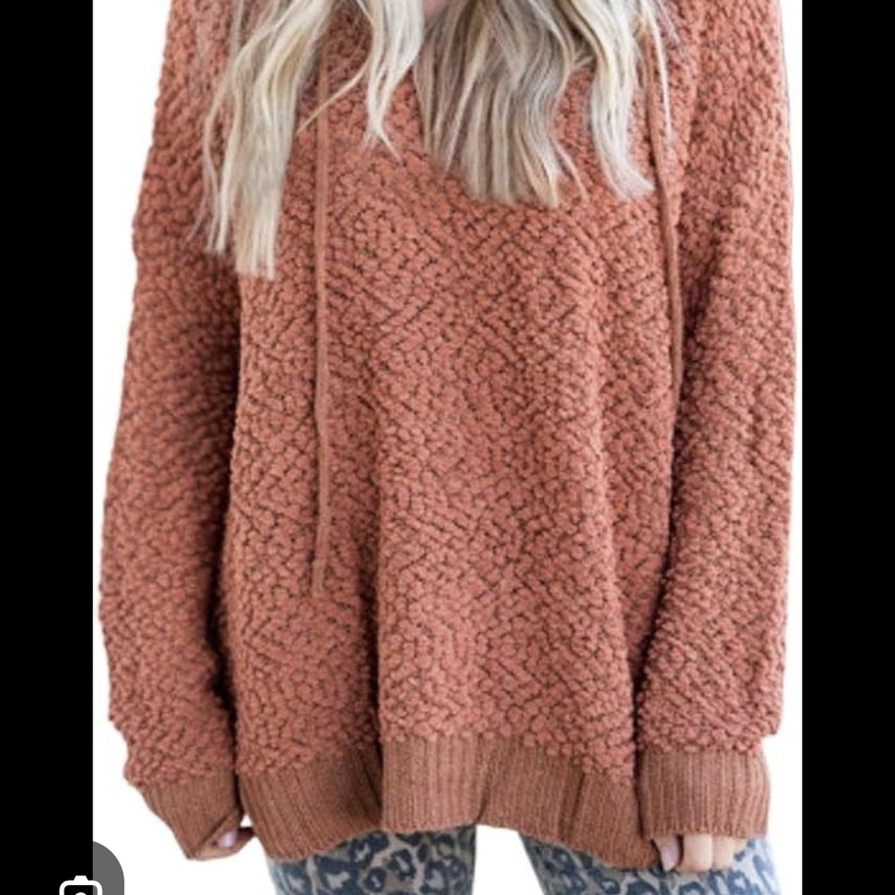 Rue21 Textured V-Neck Sweater in Rust